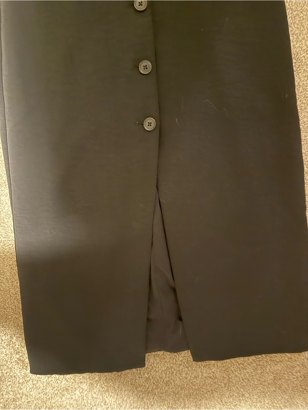 Abercrombie & Fitch Black Sleeveless Button-Front Midi Dress - Picture 4 of 5